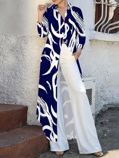 Autumn Celeste Elegant Maxi Co-Ord Set | T-Shirt & Straight-Fit Pants