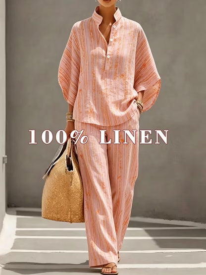 Chic Plus Size Stand Collar Wide Leg Co-Ord