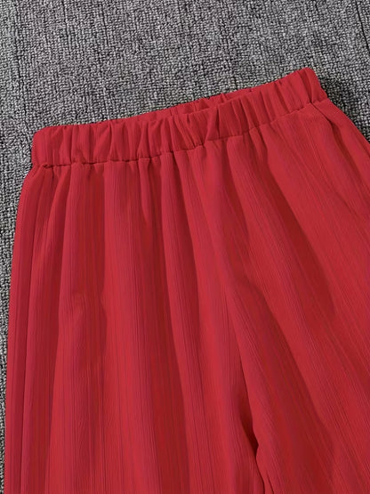 Classic Button-Down Shirt & Wide-Leg Co-Ord Set for Women