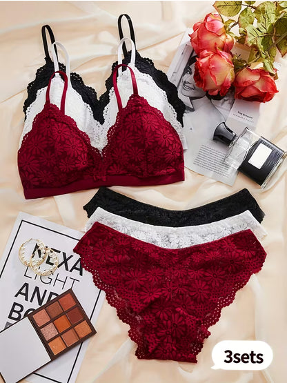 3 Sets Of Bra & Panties