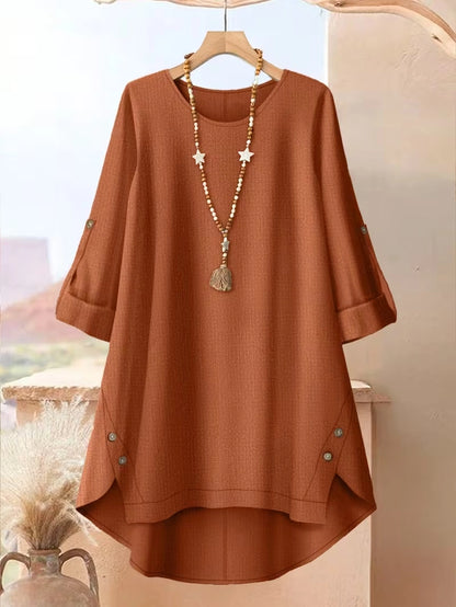 Plus Size Floral Elegance Co-Ord Set with Asymmetrical Tunic & Wide-Leg Pants