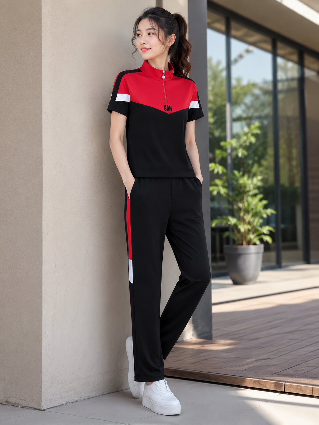Women's Summer Relaxed Fit Co-Ord Set | Casual Short Sleeve Top & Wide-Leg Pants
