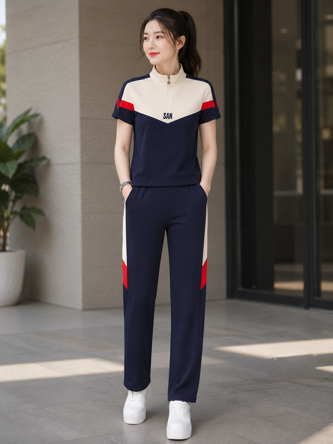 Women's Summer Relaxed Fit Co-Ord Set | Casual Short Sleeve Top & Wide-Leg Pants
