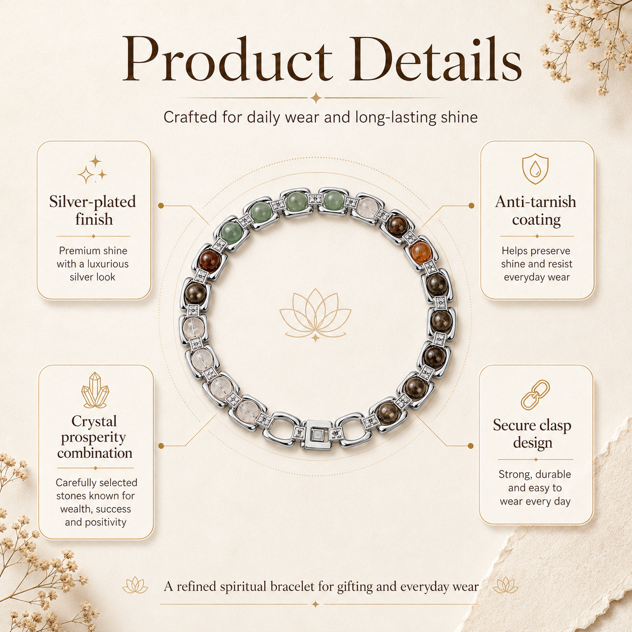 Silver Metal Dhan Yog Bracelet