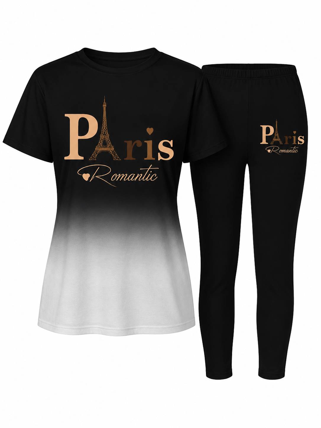 Women's Printed Top & Pants Co-Ord Set | Casual Short Sleeve Crew Neck Outfit