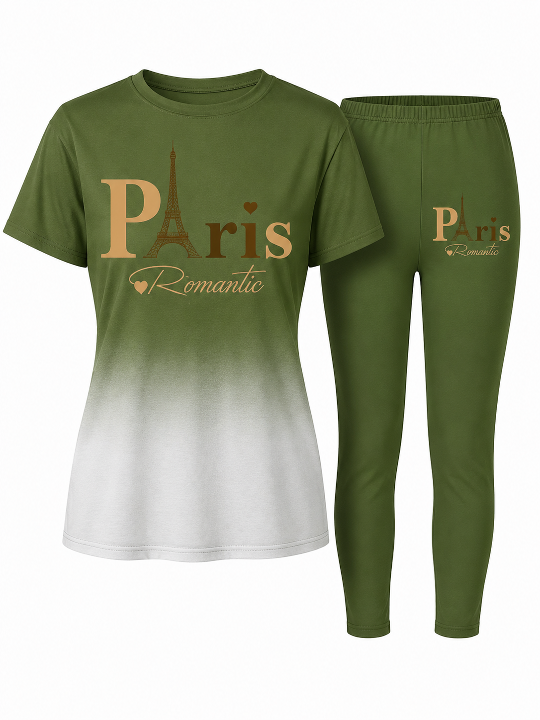 Women's Printed Top & Pants Co-Ord Set | Casual Short Sleeve Crew Neck Outfit