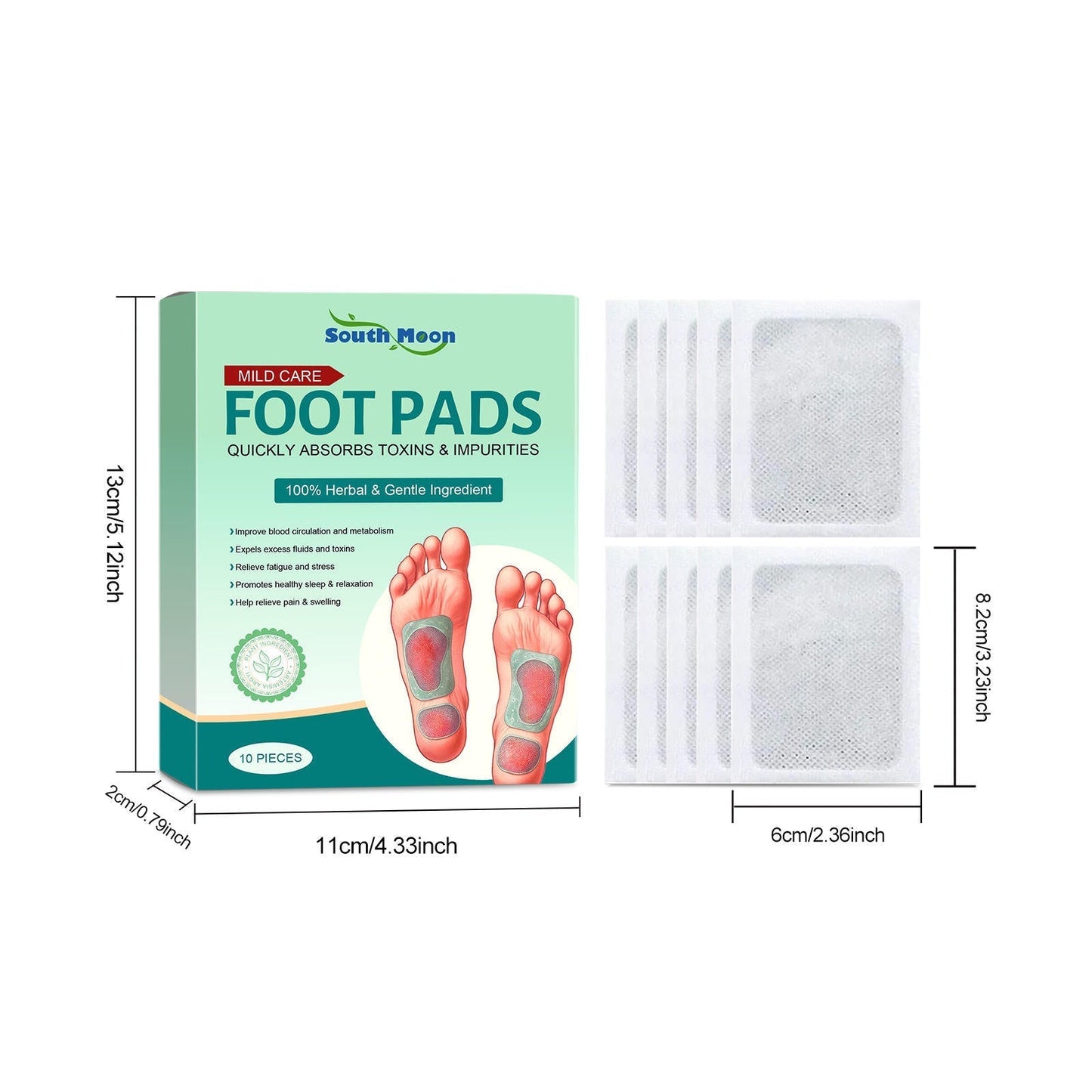 100% Herbal & Gentle Ingredient Detox Foot Pads ( Pack of 10 ) Buy 1 Get 1 Free