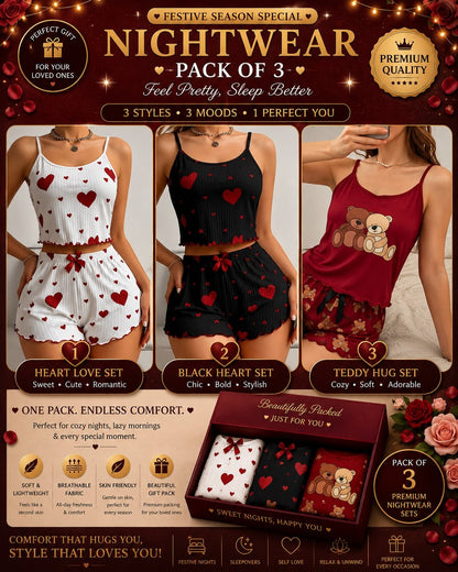 Women’s Nightwear Set – Pack of 3