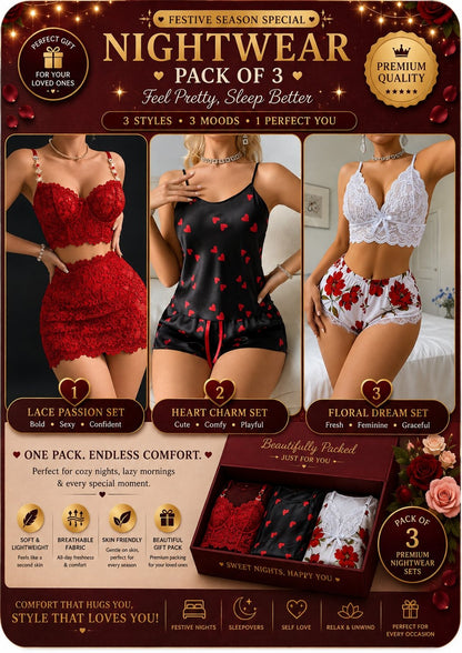Women’s Nightwear Set – Pack of 3