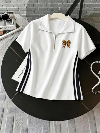 Women’s Collared Half-Zip Top & Wide-Leg Pants Co-Ord Set