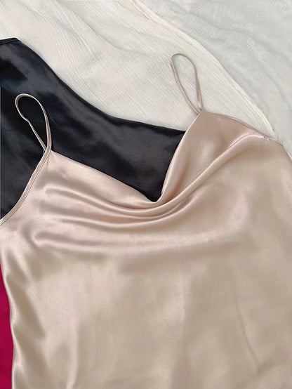 Women's 3-Piece Satin Pajama Set with Button-Up Shirt & Relaxed Shorts
