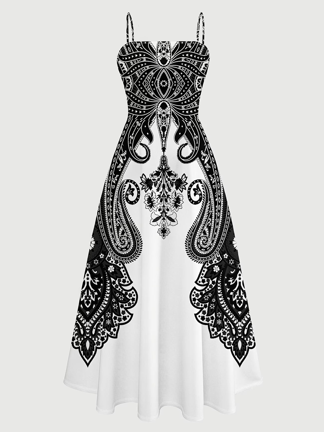 Elegant Women's Vintage Artistic Floral Print Dress Set