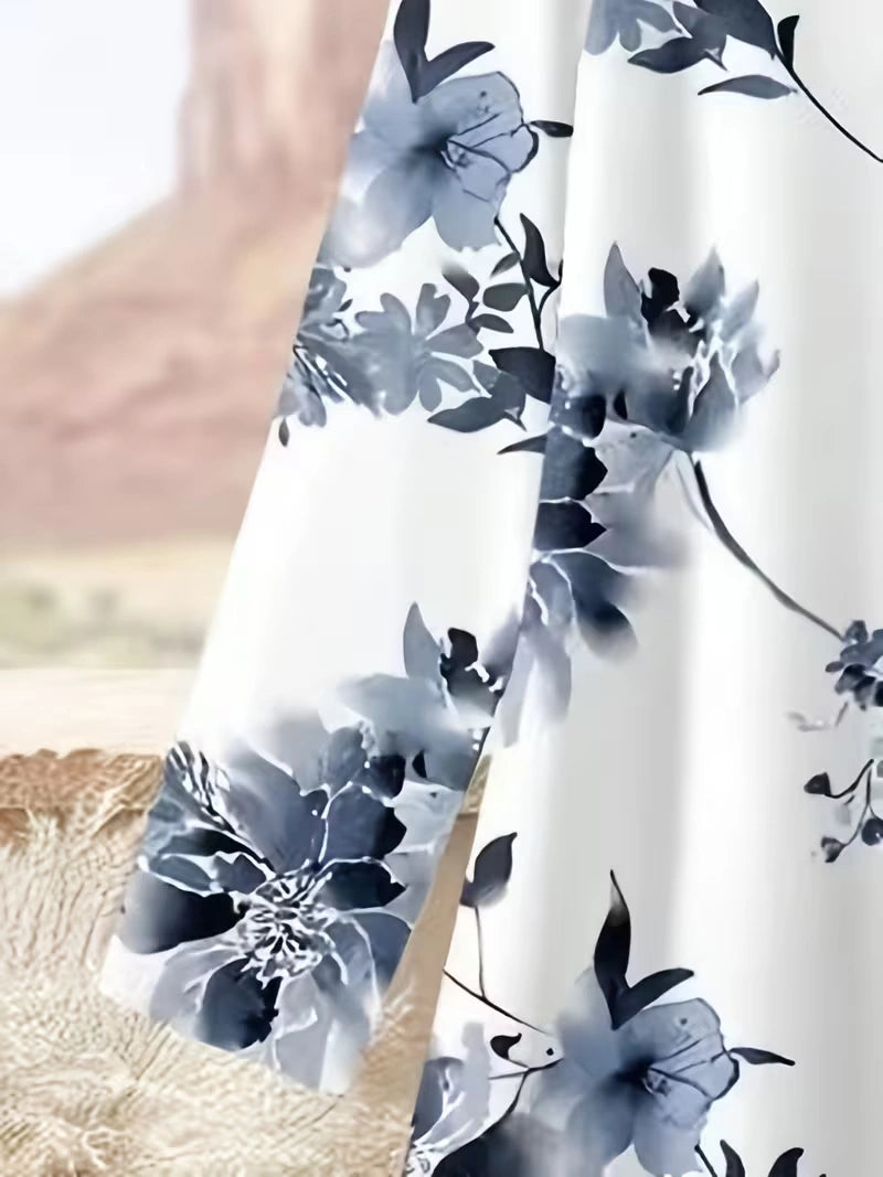 Plus Size Floral Elegance Co-Ord Set with Asymmetrical Tunic & Wide-Leg Pants