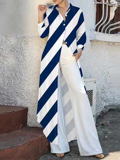 Autumn Celeste Elegant Maxi Co-Ord Set | T-Shirt & Straight-Fit Pants