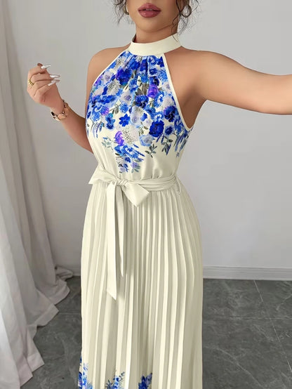 Women's Summer Floral Halter Dress