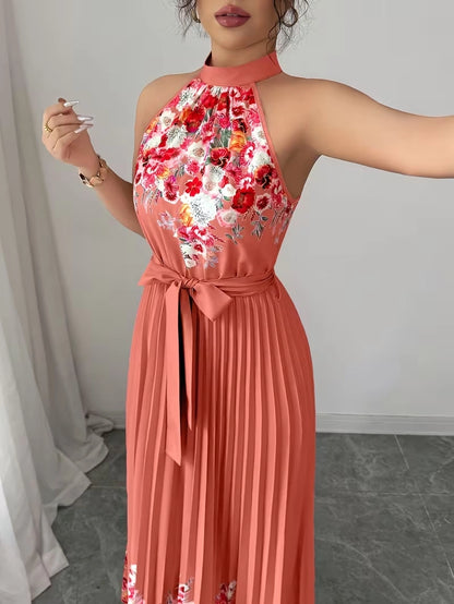Women's Summer Floral Halter Dress