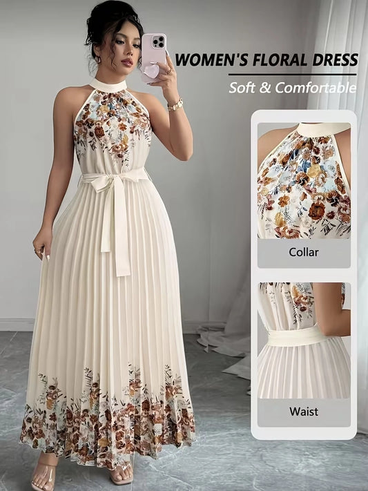 Women's Summer Floral Halter Dress