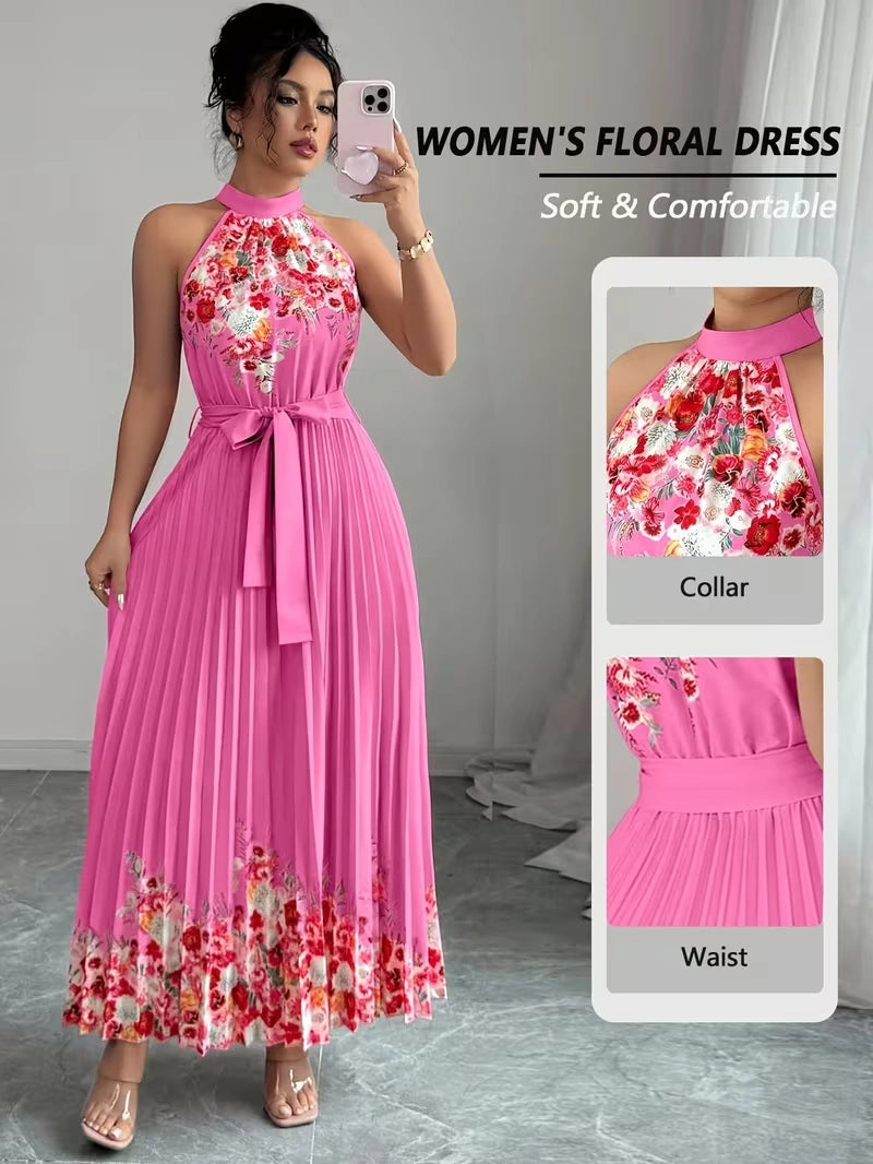 Women's Summer Floral Halter Dress