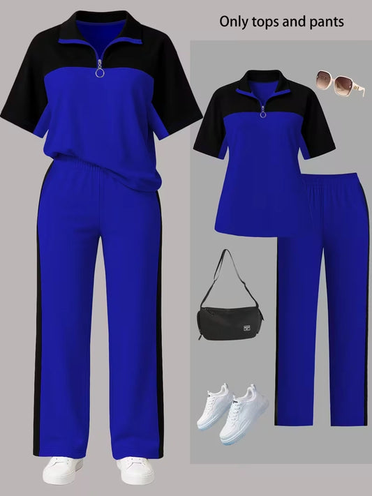 Women's Autumn  Casual Co-Ord Set |T-Shirt & Straight-Leg Pants 2-Piece Outfit