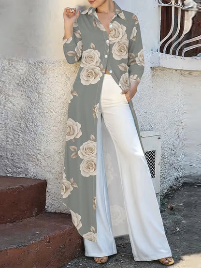 Autumn Celeste Elegant Maxi Co-Ord Set | T-Shirt & Straight-Fit Pants