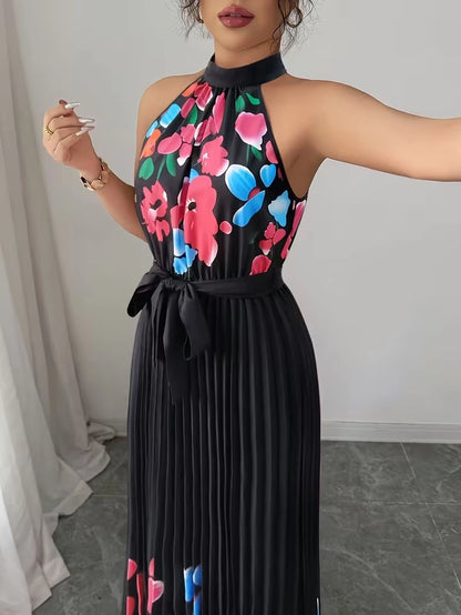 Women's Summer Floral Halter Dress