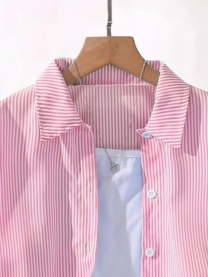 Classic Button-Down Shirt & Wide-Leg Co-Ord Set for Women
