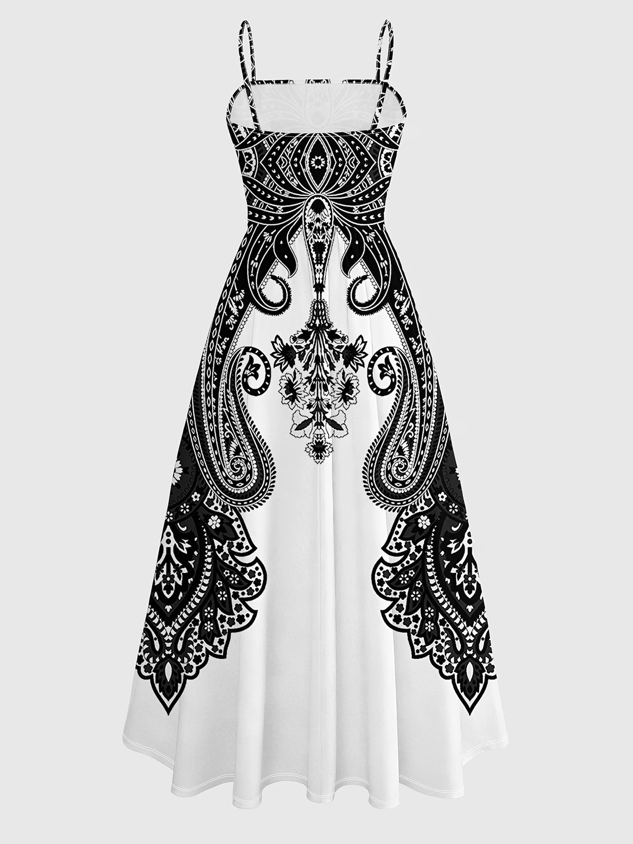 Elegant Women's Vintage Artistic Floral Print Dress Set