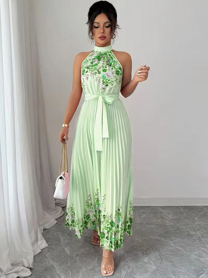 Women's Summer Floral Halter Dress