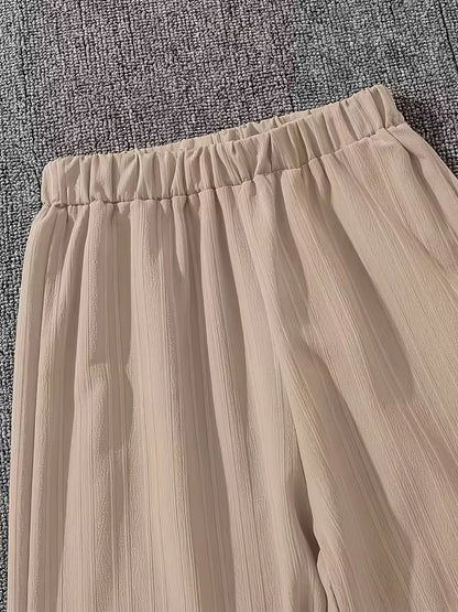 Classic Button-Down Shirt & Wide-Leg Co-Ord Set for Women