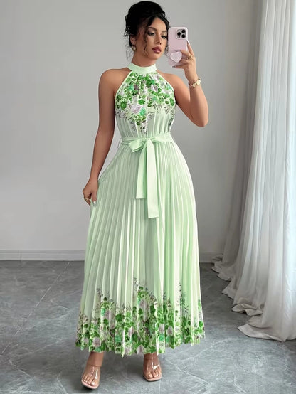 Women's Summer Floral Halter Dress