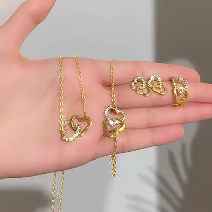 Heart-Shaped Jewellery Set for Women (5 PCS Elegant Gift Set)