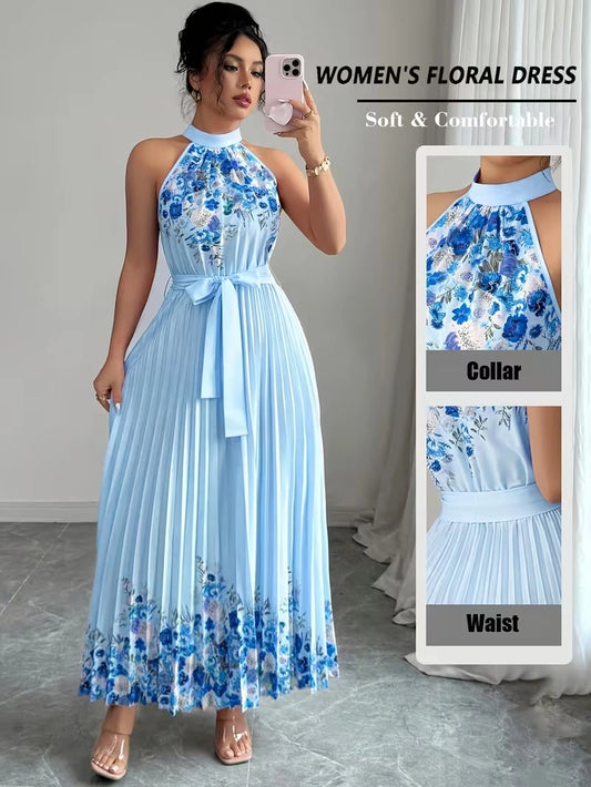 Women's Summer Floral Halter Dress