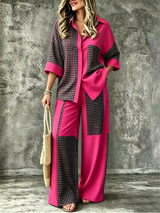 Women's Boho Print Shirt & Wide Leg Pants Co-Ord Set | Summer Vacation Outfit