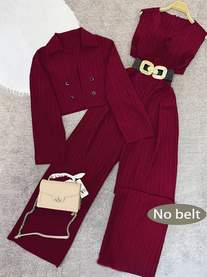 Women's Cropped Blazer & Jumpsuit Co-Ord Set