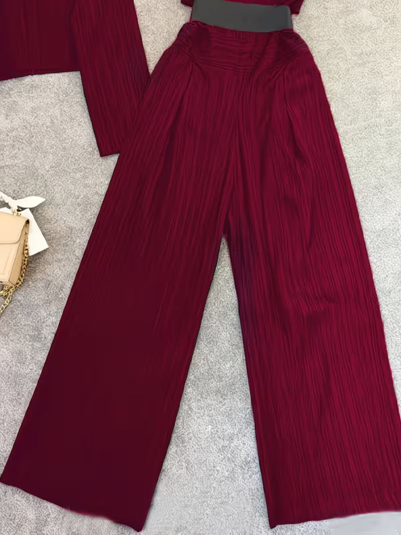 Women's Cropped Blazer & Jumpsuit Co-Ord Set