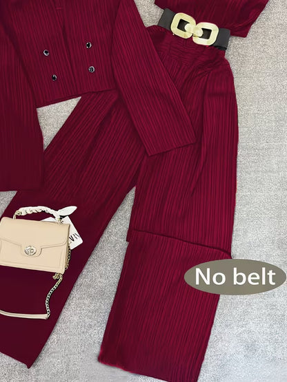 Women's Cropped Blazer & Jumpsuit Co-Ord Set
