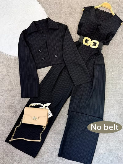 Women's Cropped Blazer & Jumpsuit Co-Ord Set