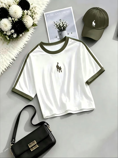 Women's Color Block Half-Zip Polo Collar Top & Jogger Pants Casual 2-Piece Co-Ord Set