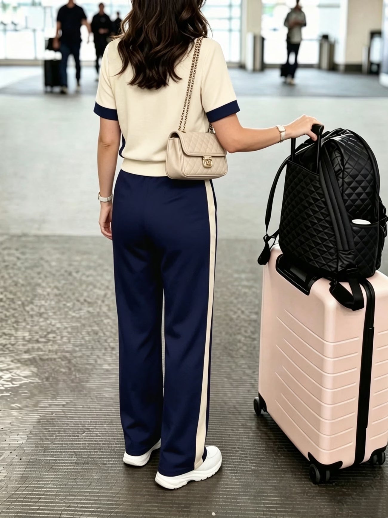 Women's Elegant Colorblock Two-Piece Lounge Set