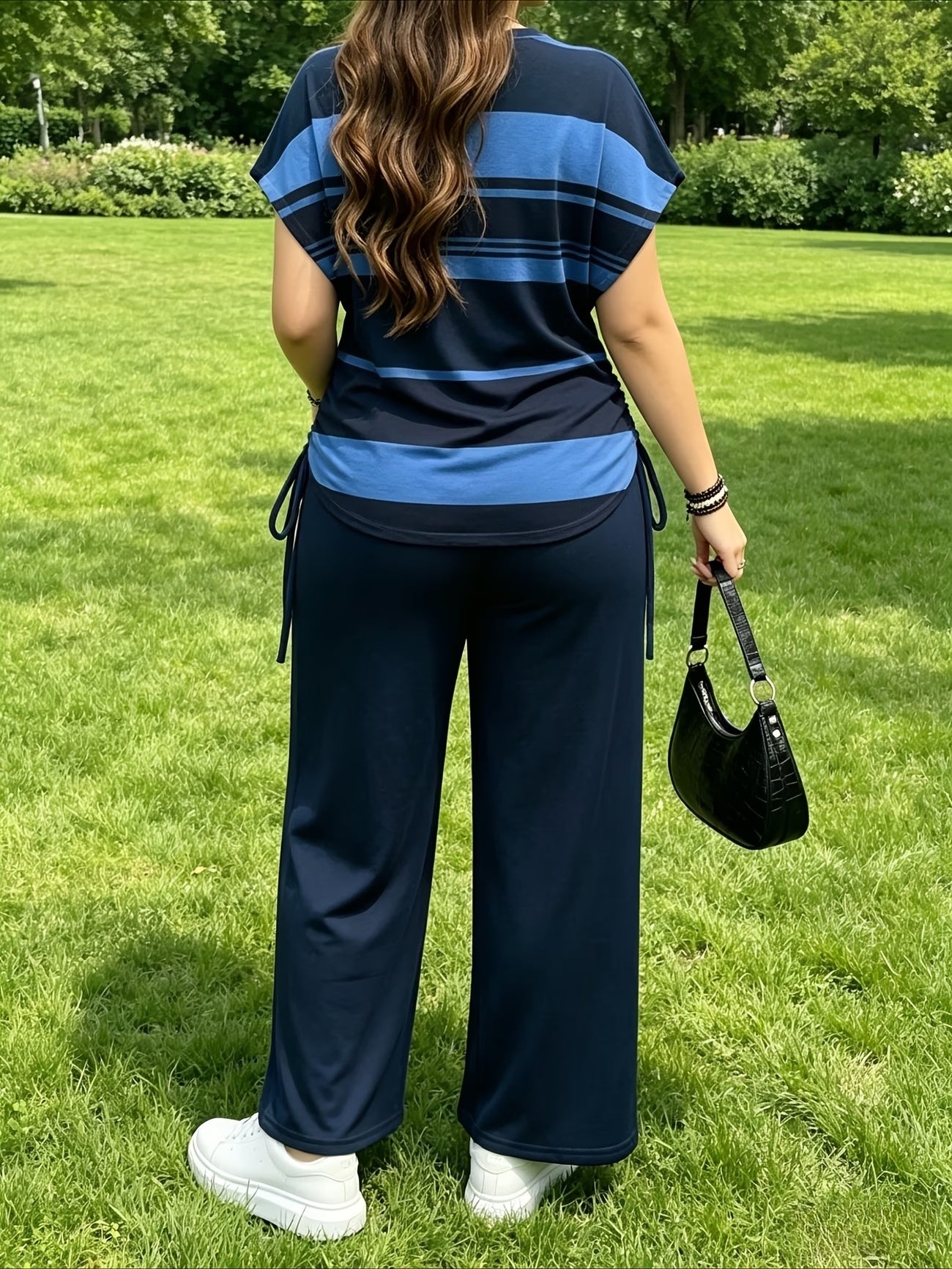 Women's Striped Bow-Tie Two-Piece Co-Ord Set