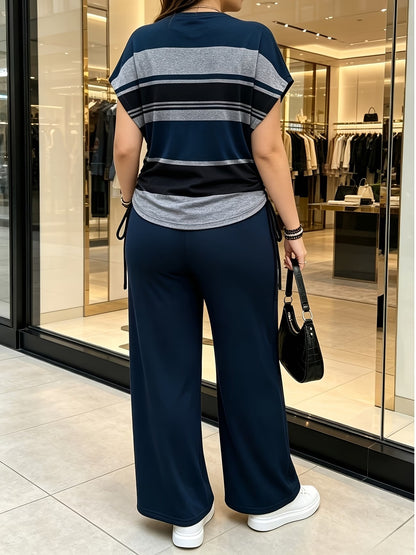 Women's Striped Bow-Tie Two-Piece Co-Ord Set