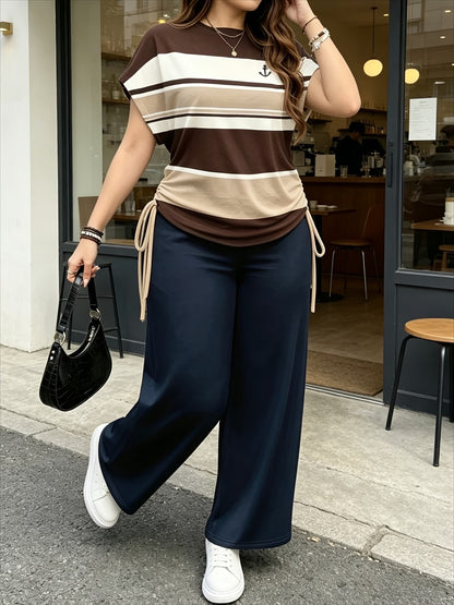 Women's Striped Bow-Tie Two-Piece Co-Ord Set