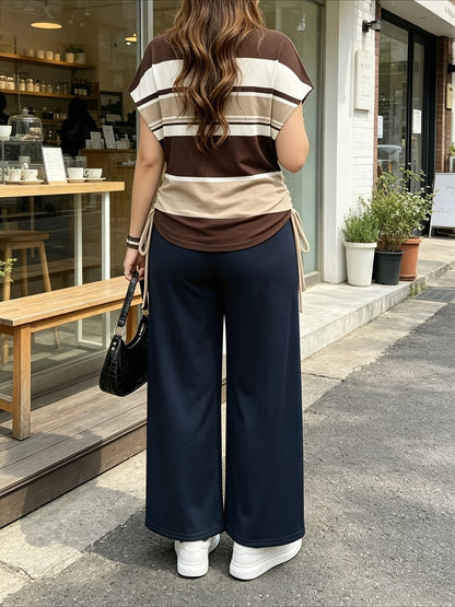 Women's Striped Bow-Tie Two-Piece Co-Ord Set