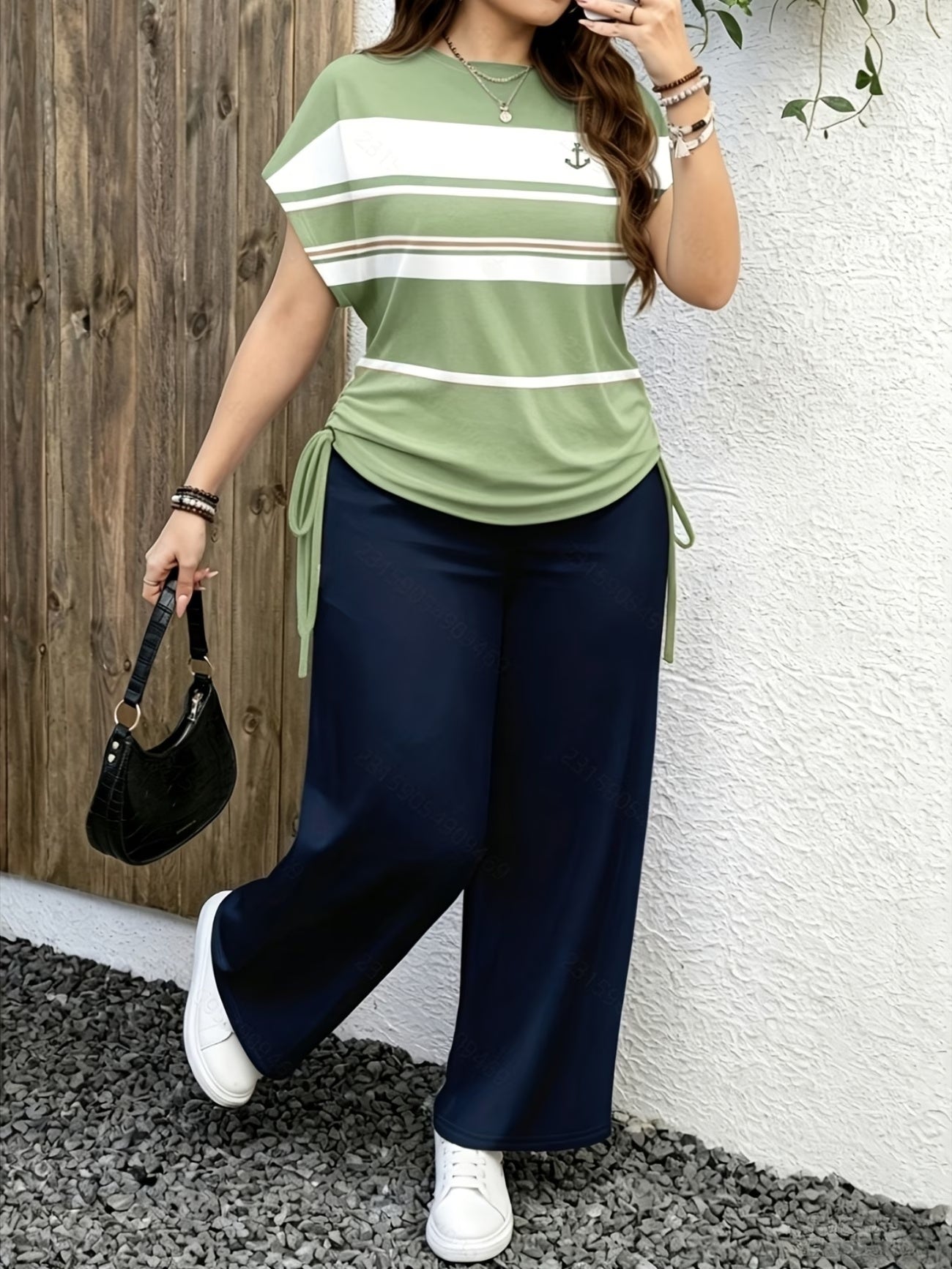 Women's Striped Bow-Tie Two-Piece Co-Ord Set