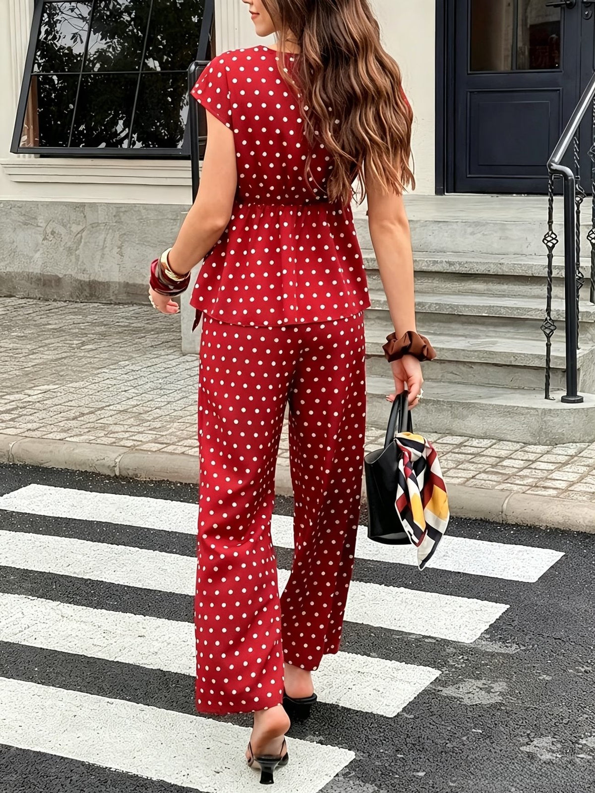 Polka Muse Chic 2-Piece Summer Co-Ord Set