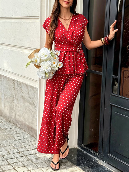 Polka Muse Chic 2-Piece Summer Co-Ord Set