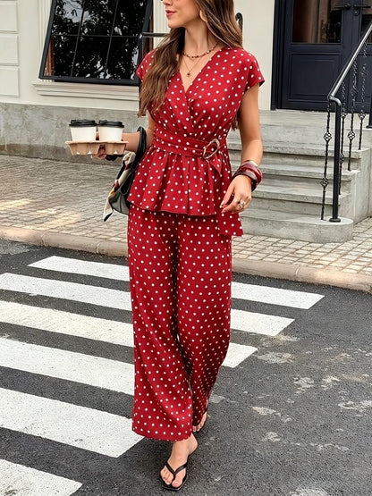 Polka Muse Chic 2-Piece Summer Co-Ord Set