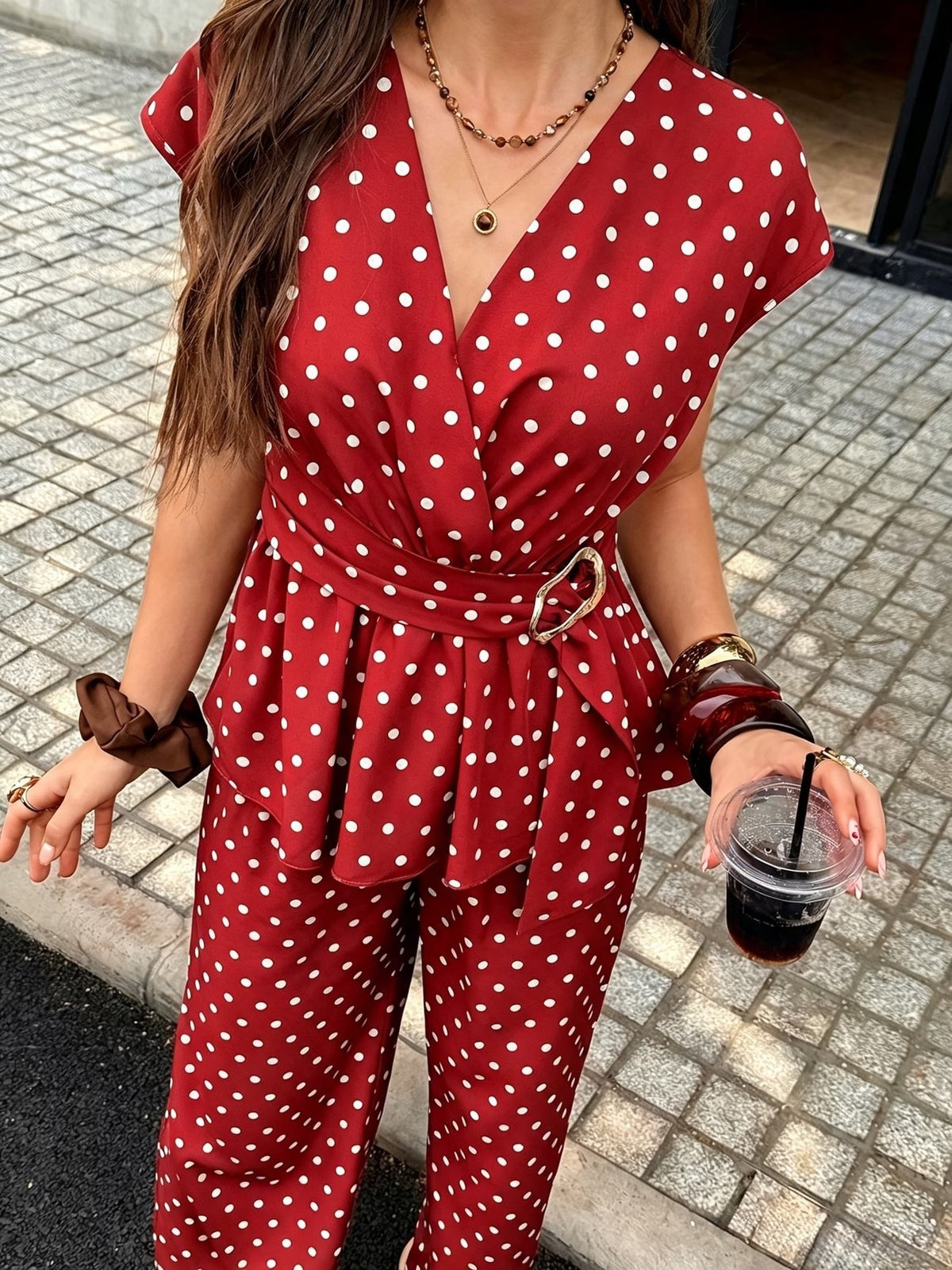 Polka Muse Chic 2-Piece Summer Co-Ord Set