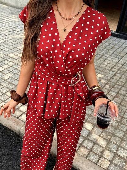 Polka Muse Chic 2-Piece Summer Co-Ord Set