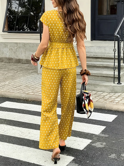 Polka Muse Chic 2-Piece Summer Co-Ord Set